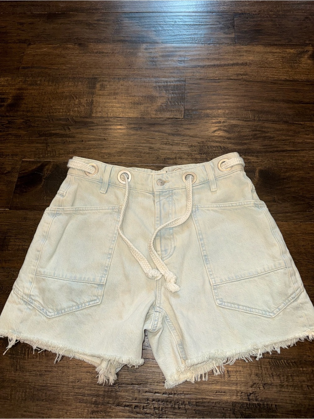 We The Free Moxi Rope-Drawstring Denim Shorts - Picture 2 of 11